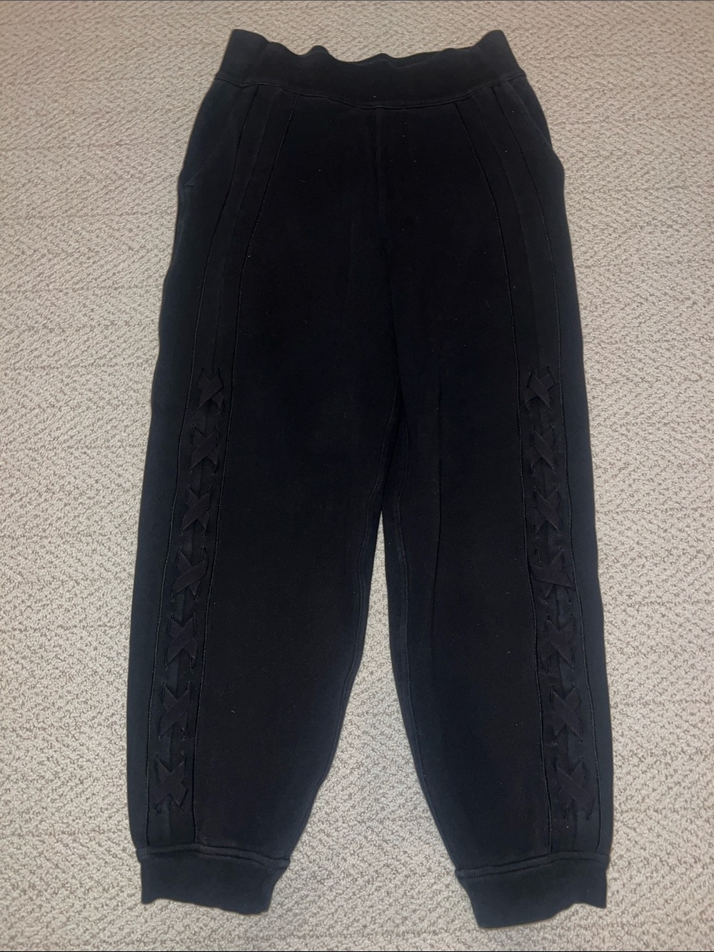 Lululemon Black braided-Trim Cozy Sweatpants